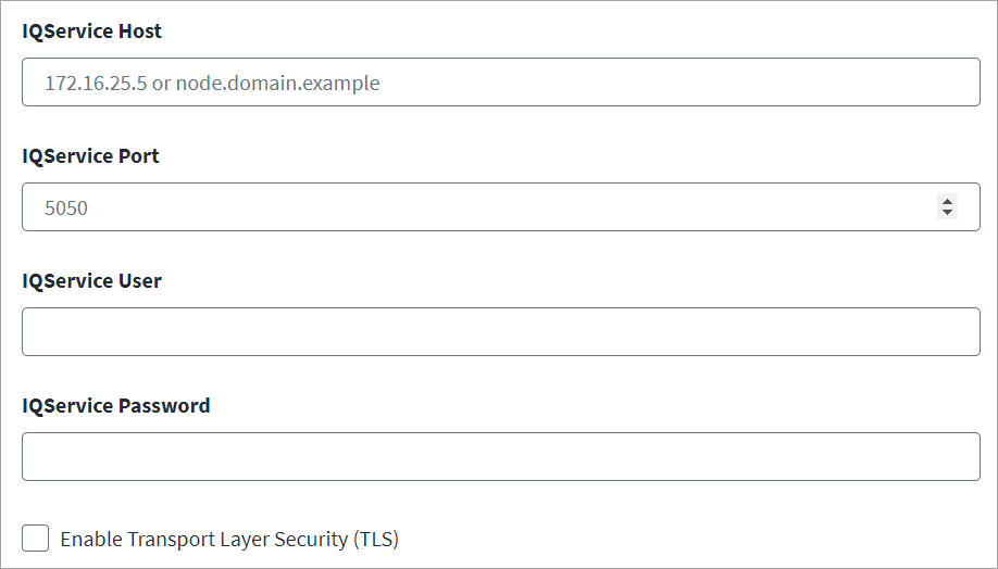 Integration Service panel on the source configuration page.