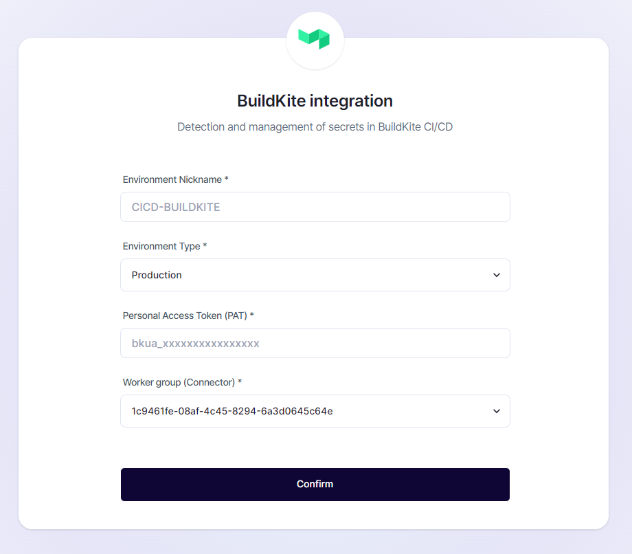 BuildKite integration form