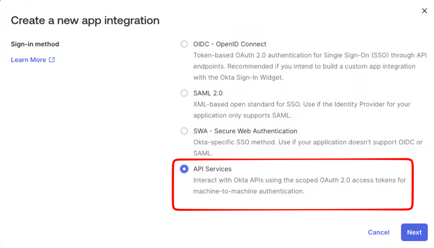 API Services app integration