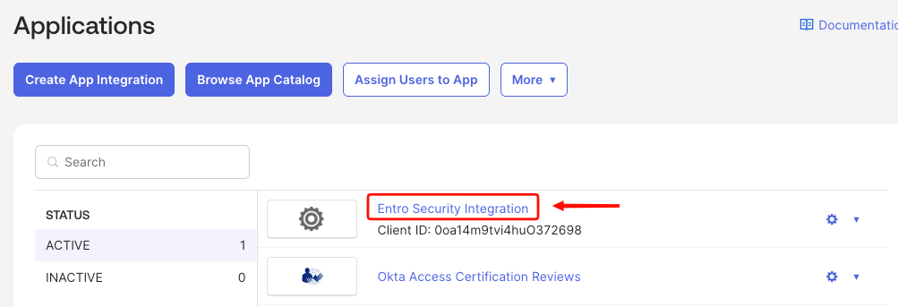 General tab of the new application