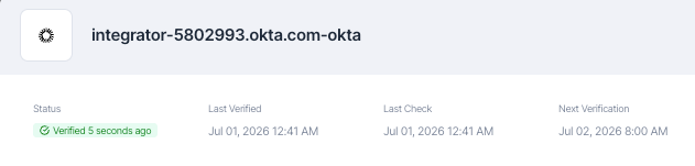 Last Verified timestamp
