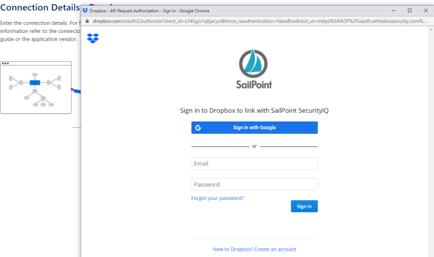 DropBox consent window