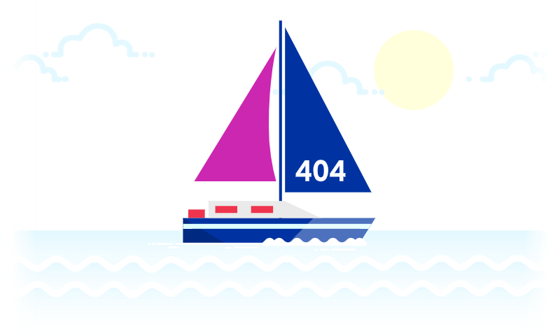 Sailboat with 404 on the sail.