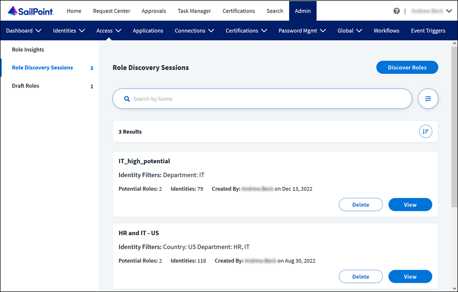 Discovering Roles - SailPoint Identity Services